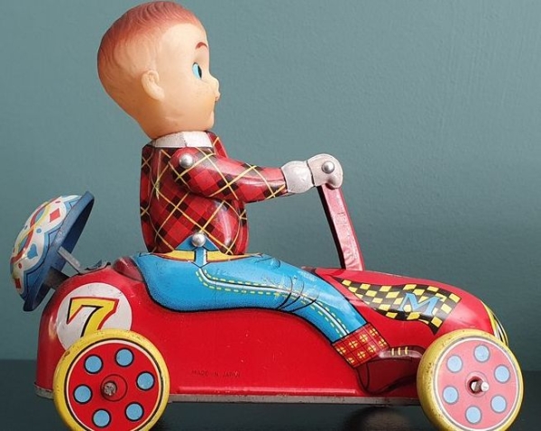 Haji "Kiddy Hand Car" 1965 Tinmodel with Frictiondrive in original box (5021)